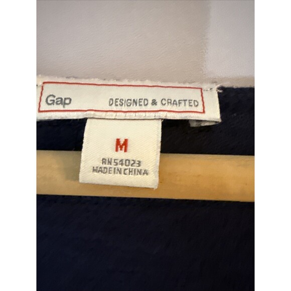 GAP Womens Sweater Navy Blue White Stripe Pullover Preppy Nautical Americana - Picture 2 of 9